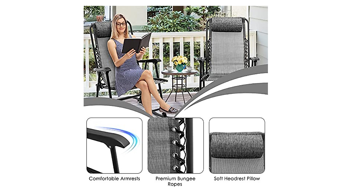 Goplus Folding Rocking Chair: Portable Zero Gravity Comfort