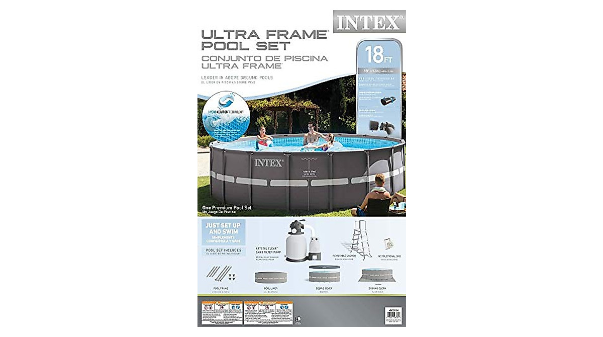 Intex 18ft Ultra Frame Pool Set with Sand Filter & Ladder