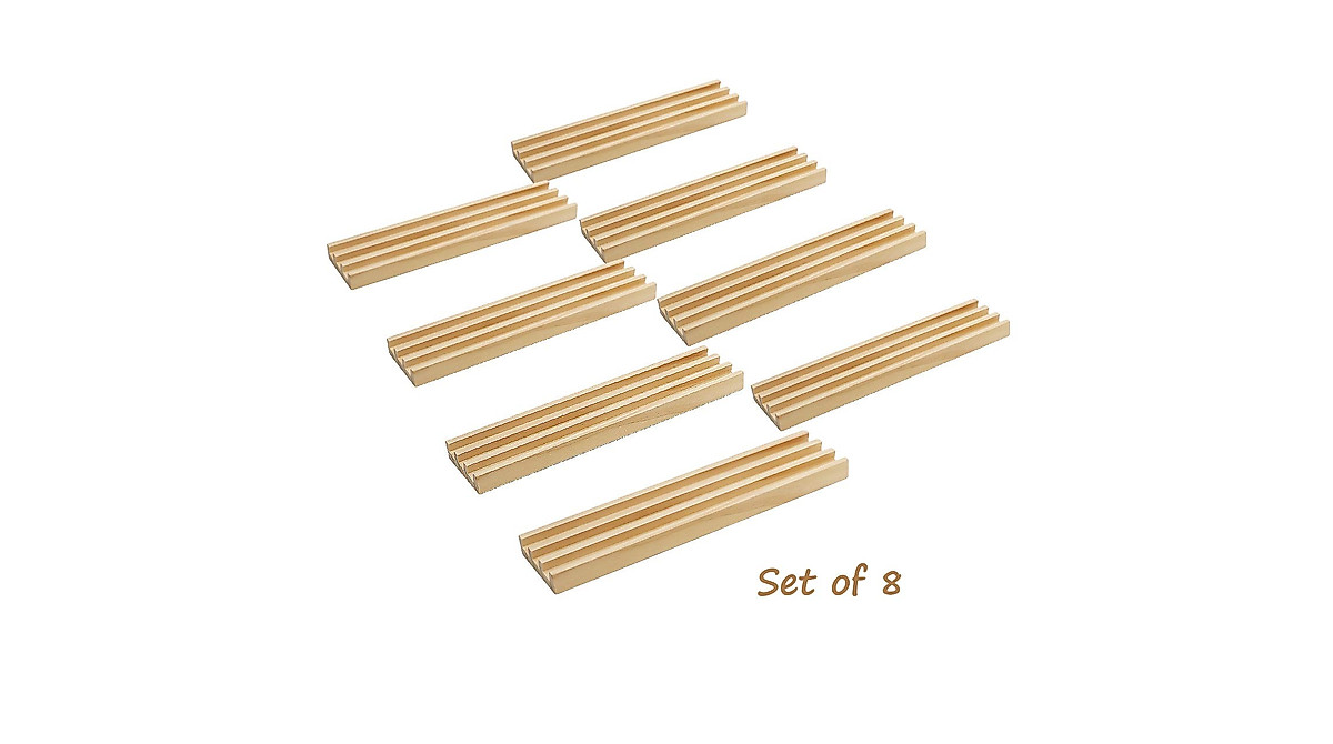 Exqline 8 Wooden Domino Racks - Organizers for Game