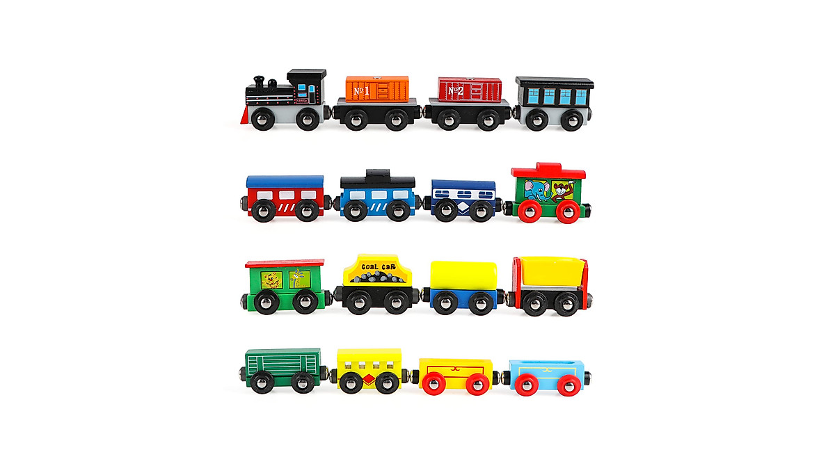Shop the Wondertoys Wooden Train Set - 16 PCS Magnetic Fun