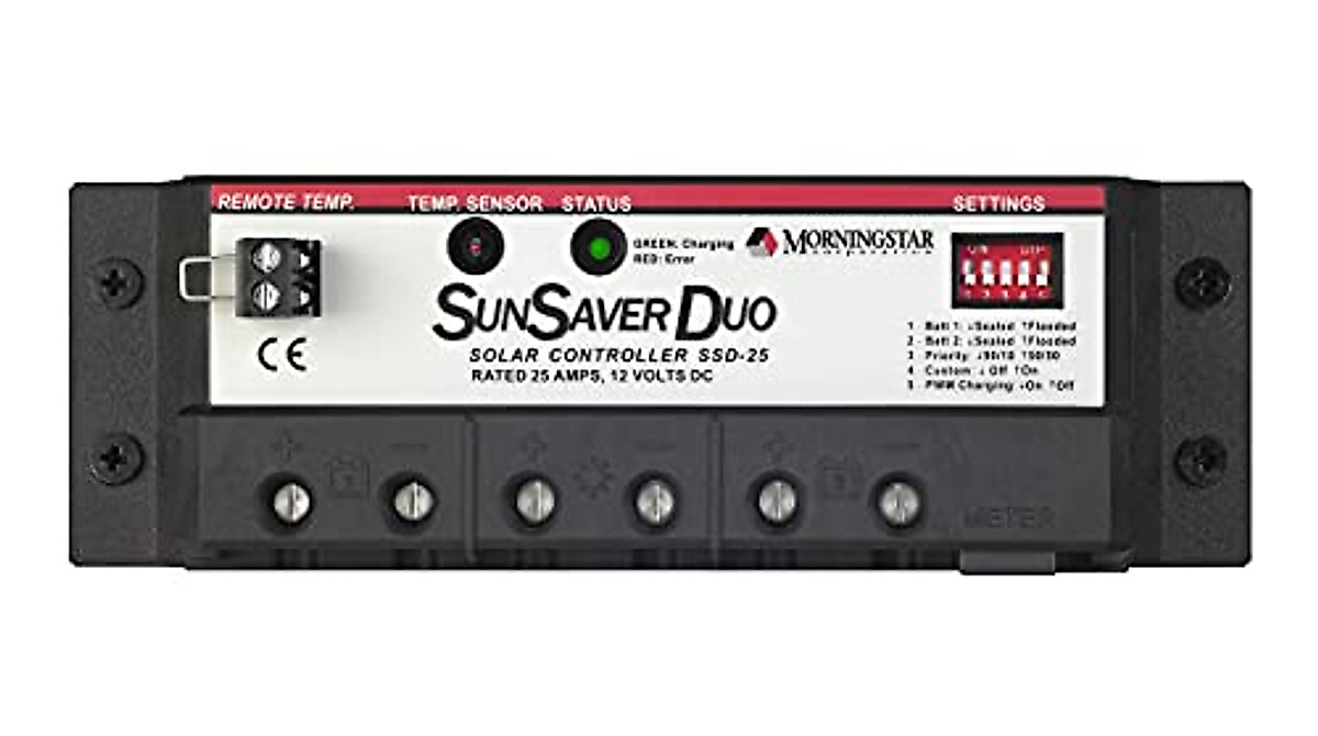Morningstar SunSaver Duo 25A PWM Solar Charge Controller - Reliable 12V ...