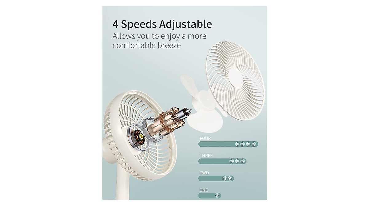BEESTAR 6 Inch Portable Fan - Quiet & Rechargeable