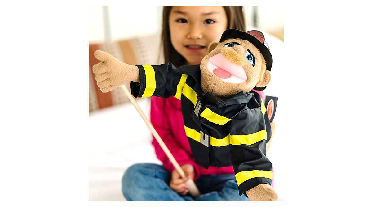 Melissa & Doug Rescue Puppets: Police & Firefighter Set