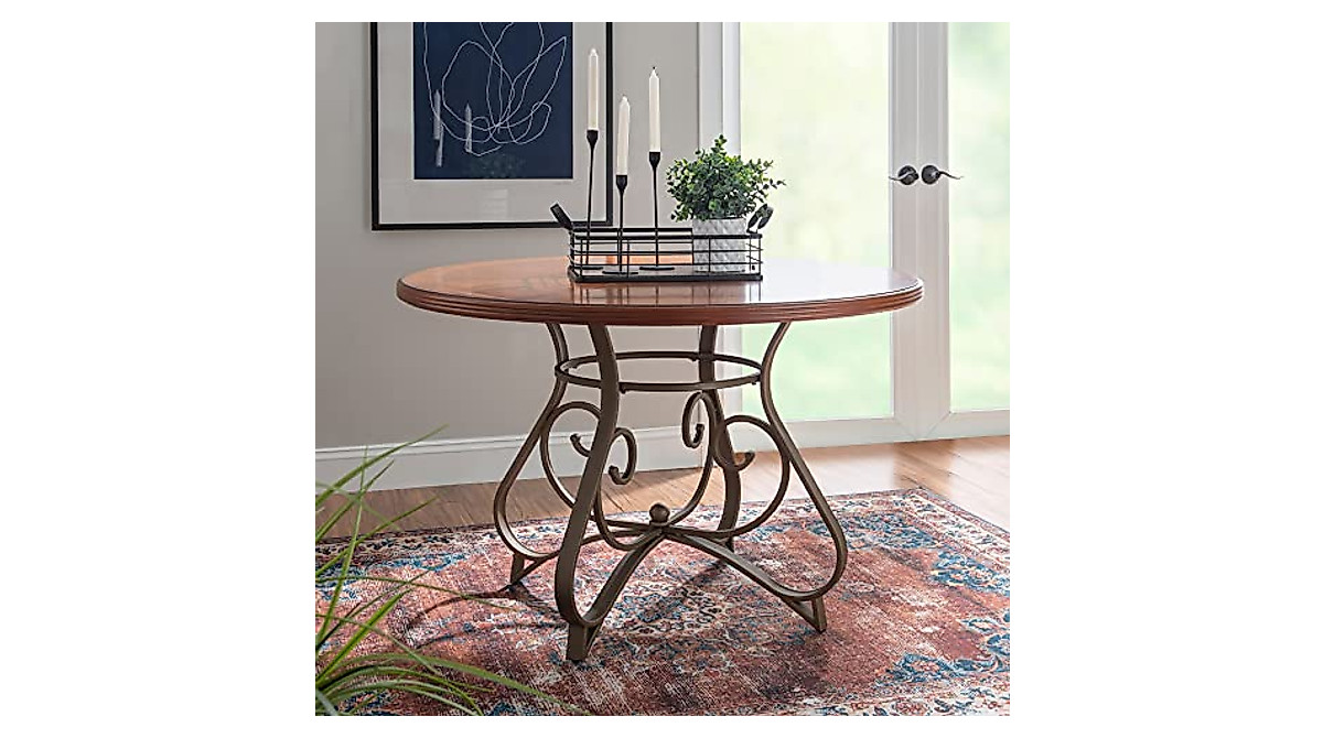 Powell Hamilton Dining Table - Elegant Cherry Finish, 45 in