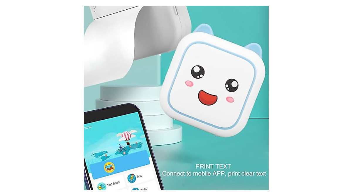 Mini Sticker Printer Inkless - Portable Thermal Printer with Low Noise