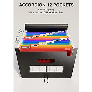 ABC Life Accordion File Organizer - 12 Pockets for Easy Filing