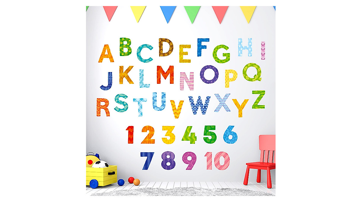 DECOWALL Uppercase Alphabet Wall Stickers for Kids Nursery