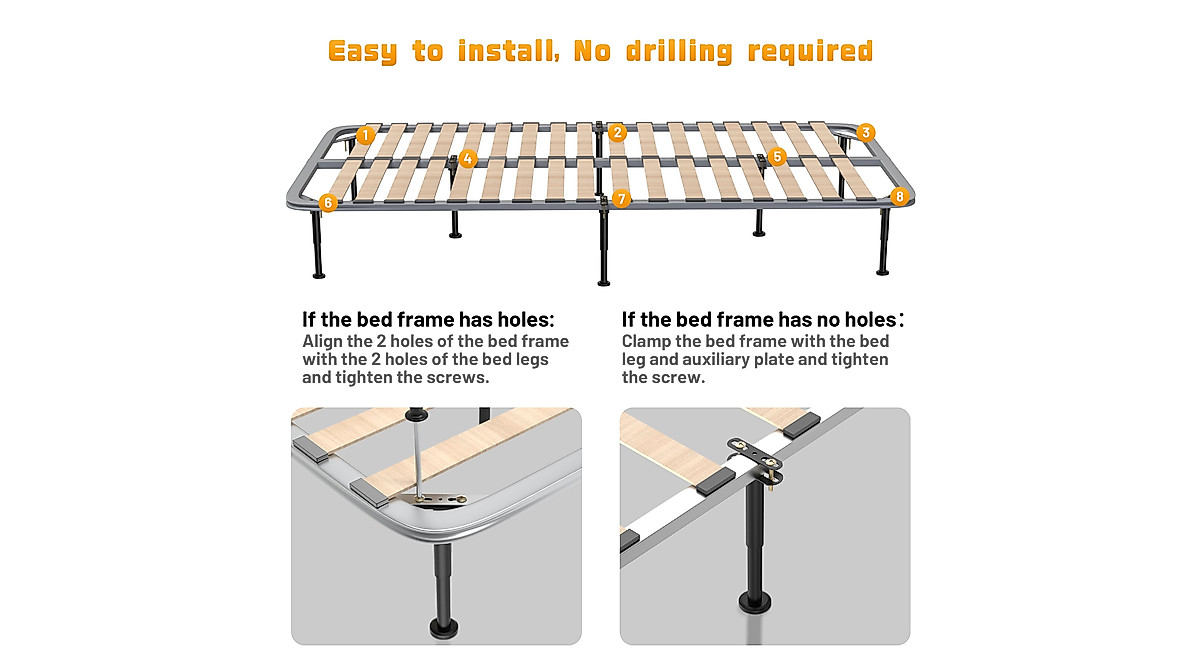 Adjustable Bed Support Legs - Heavy Duty & Durable