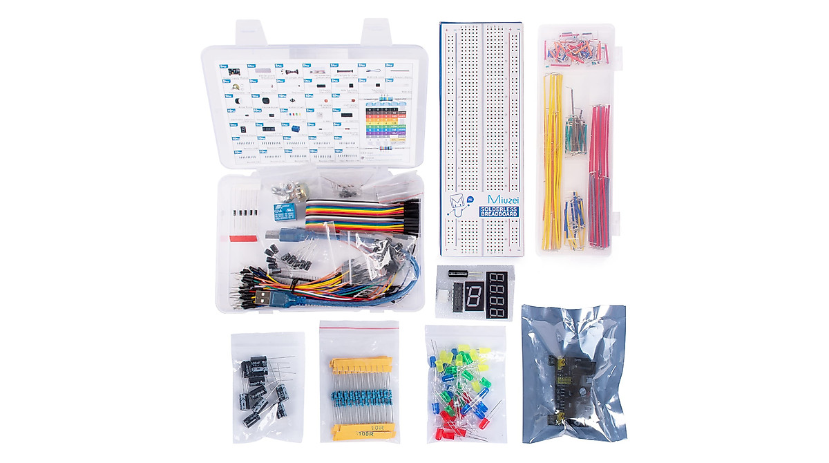 Miuzei Electronics Component Kit with Breadboard & Accessories