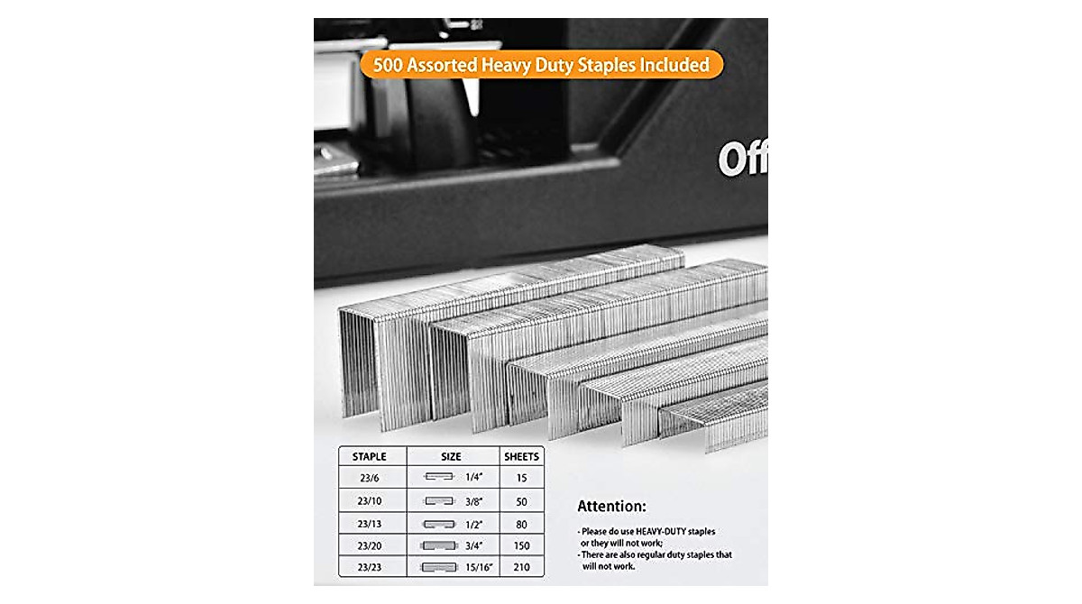 OFFICE1ST Heavy Duty Stapler: 210 Sheets Capacity