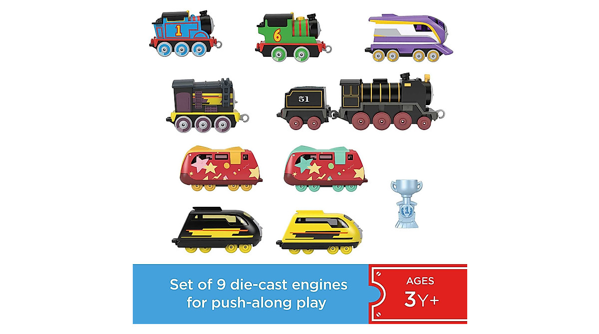 Thomas & Friends Diecast Race Set of 9 Kids Train Engines for Ages 3+