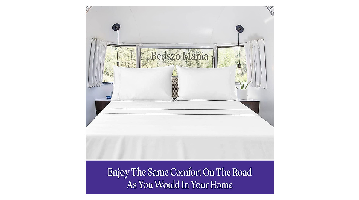 RV Bunk Sheet Set - 30 x 80 White Cotton for Cot Bunk Bed