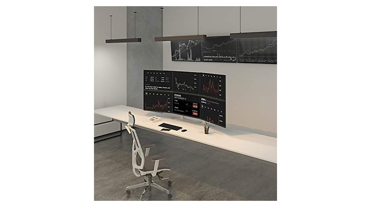 TechOrbits Hex 6 Monitor Stand - Heavy-Duty Aluminum Mount