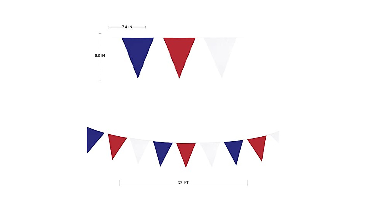 Patriotic 32Ft Red White Blue Banner for 4th of July & Events