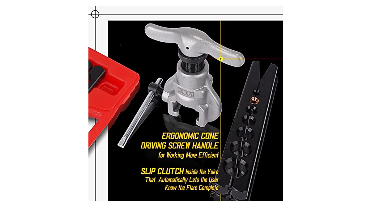 KOOPOOL 7 Dies Eccentric Flaring Tool Kit for HVAC & Brake Lines