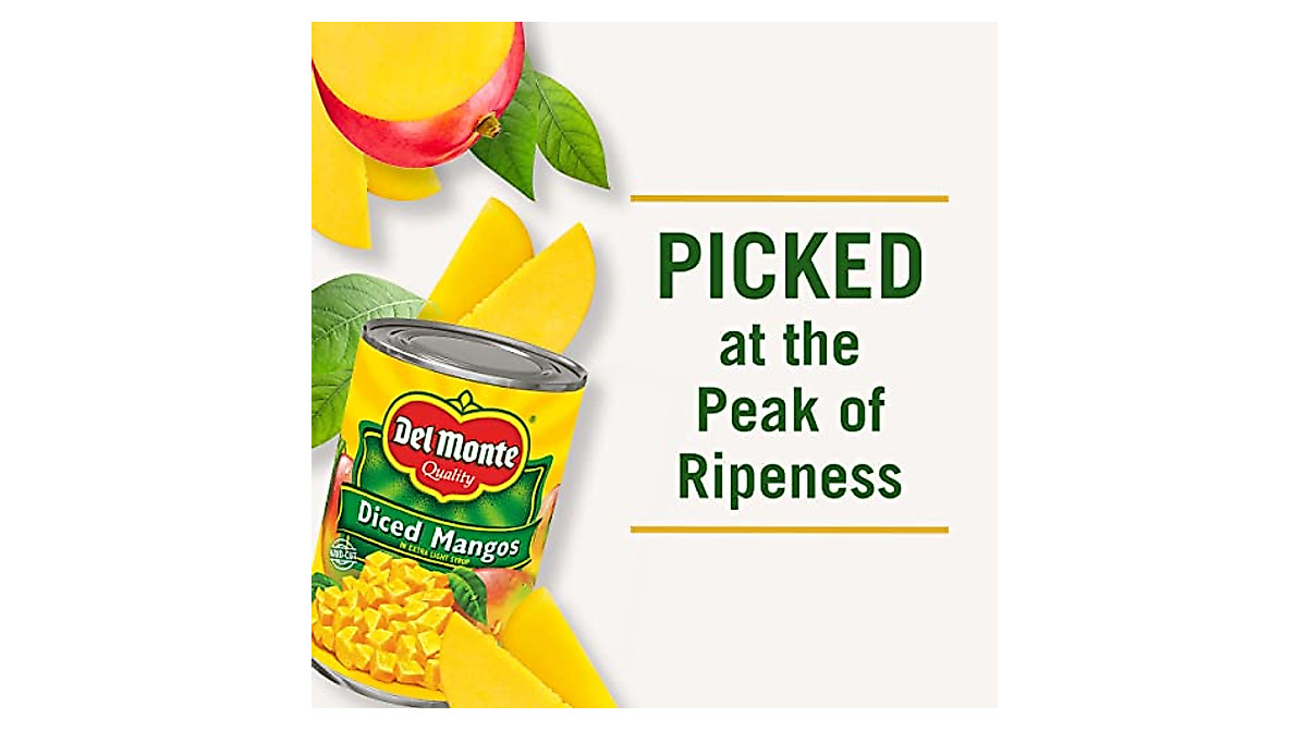 Del Monte Diced Mango - Canned Fruit in Light Syrup