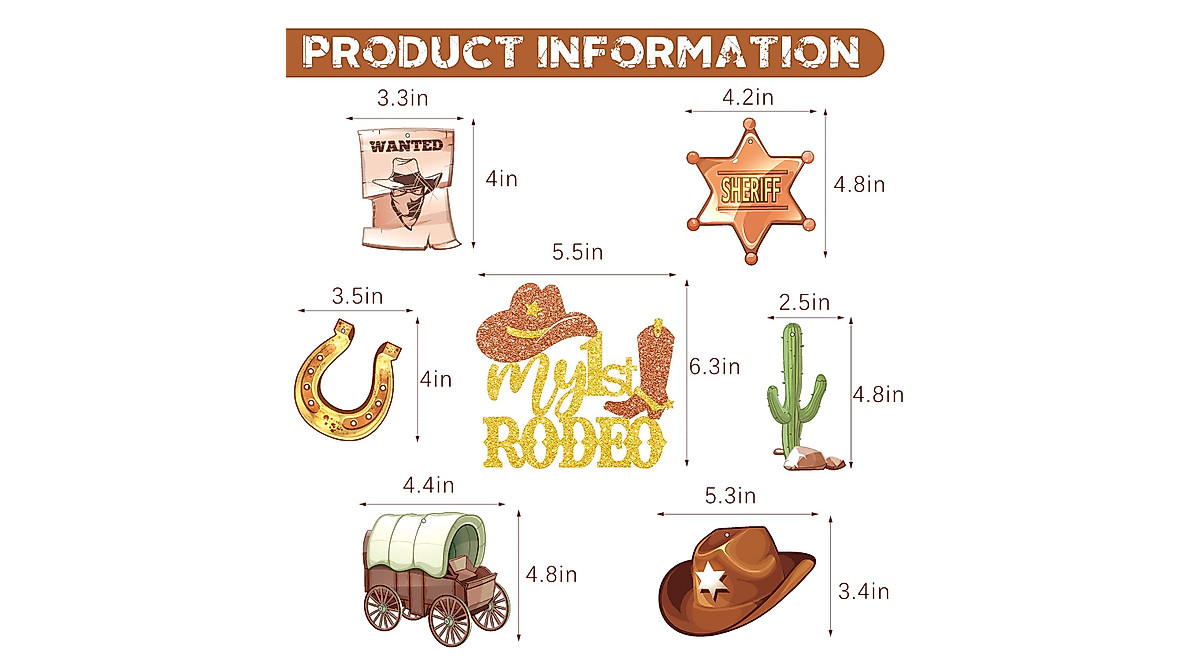 My 1st Rodeo Birthday Party Decor – 26 Piece Set