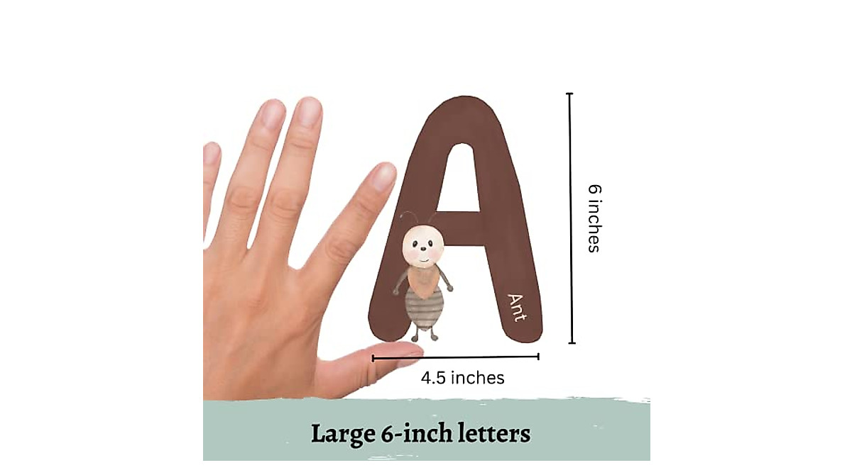 Neutral Animal Alphabet Wall Decals for Kids