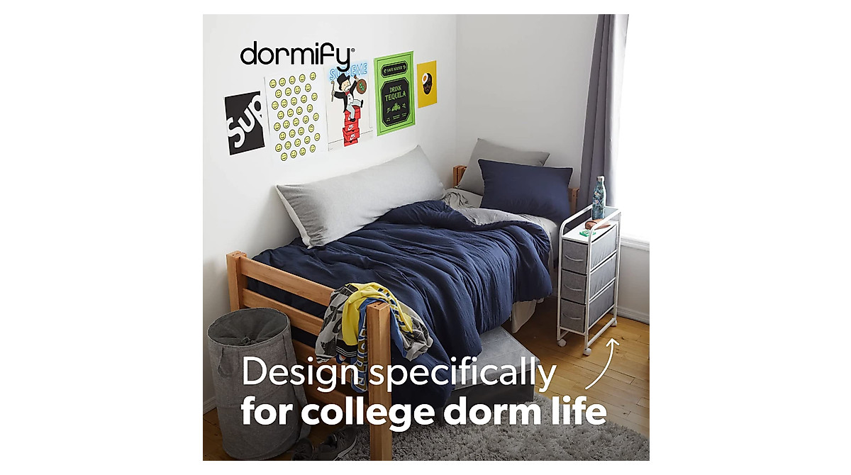 Dormify 3-Drawer Cart: Slim Nightstand Storage