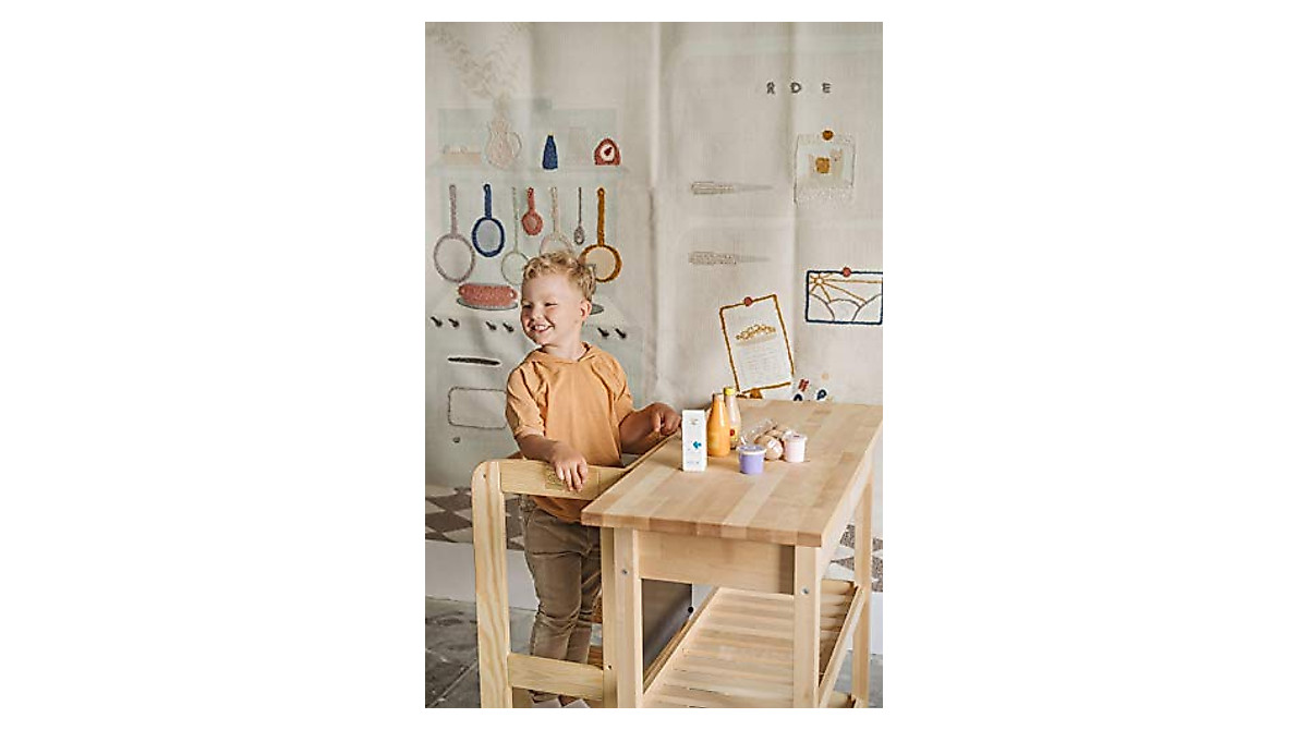 MEOWBABY Kid Kitchen Step Stool for Safe, Fun Cooking Assistance