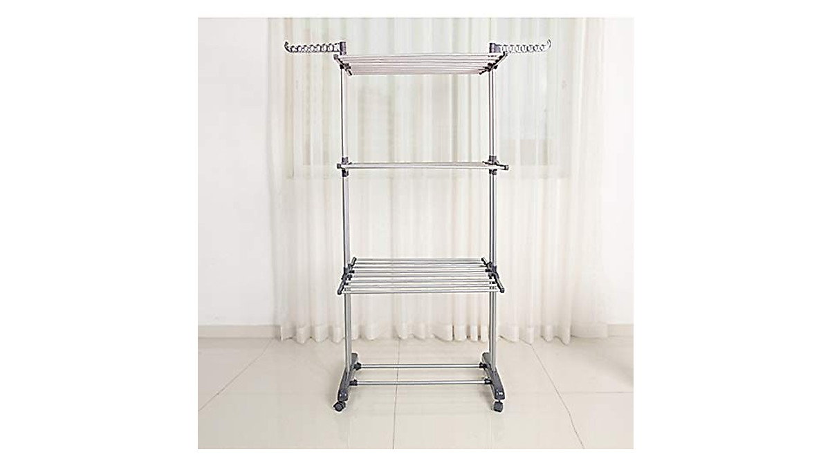 Kentaly 3-Tier Rolling Clothes Drying Rack