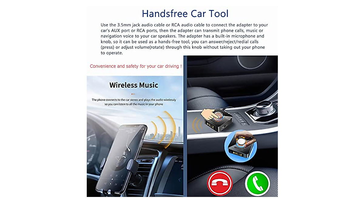 EMUTECK Bluetooth Audio Adapter - 5-in-1 Wireless Device