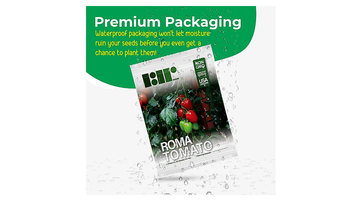 Roma Tomato Seeds – Heirloom, NON-GMO, 100 Seeds – Easy Grow, Annual, Full Sun