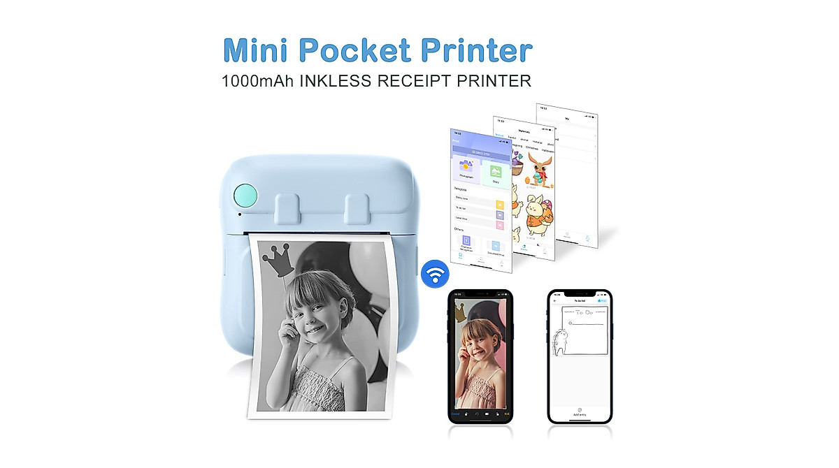Mini Portable Printer for Smartphones - Wireless, Inkless, High-Resolution
