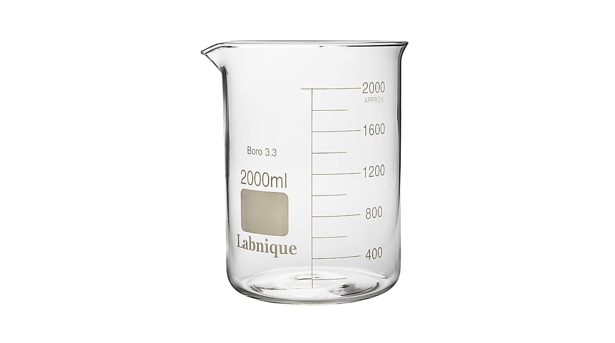 Labnique Borosilicate 3.3 Glass Beaker 2000ml for Lab & Education