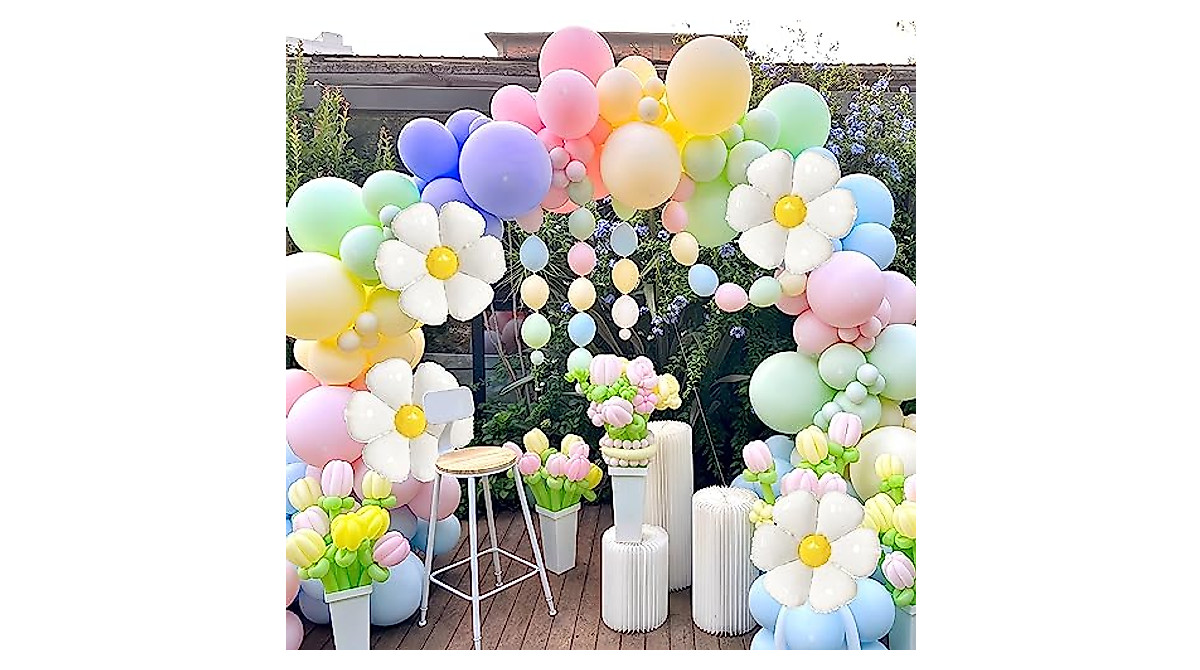 Daisy Balloon Garland Kit for Spring & Baby Showers | 123 Pieces