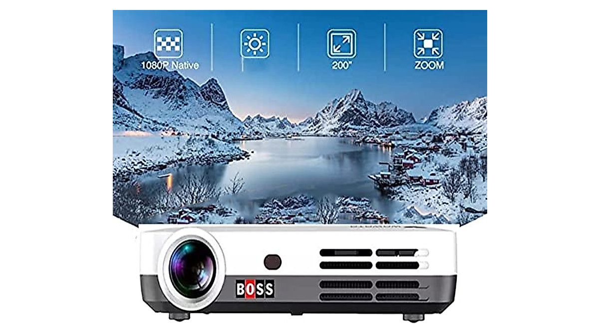 BOSS S7 Projector - 4K Ultra HD, 7000 Lumens, Android & Bluetooth
