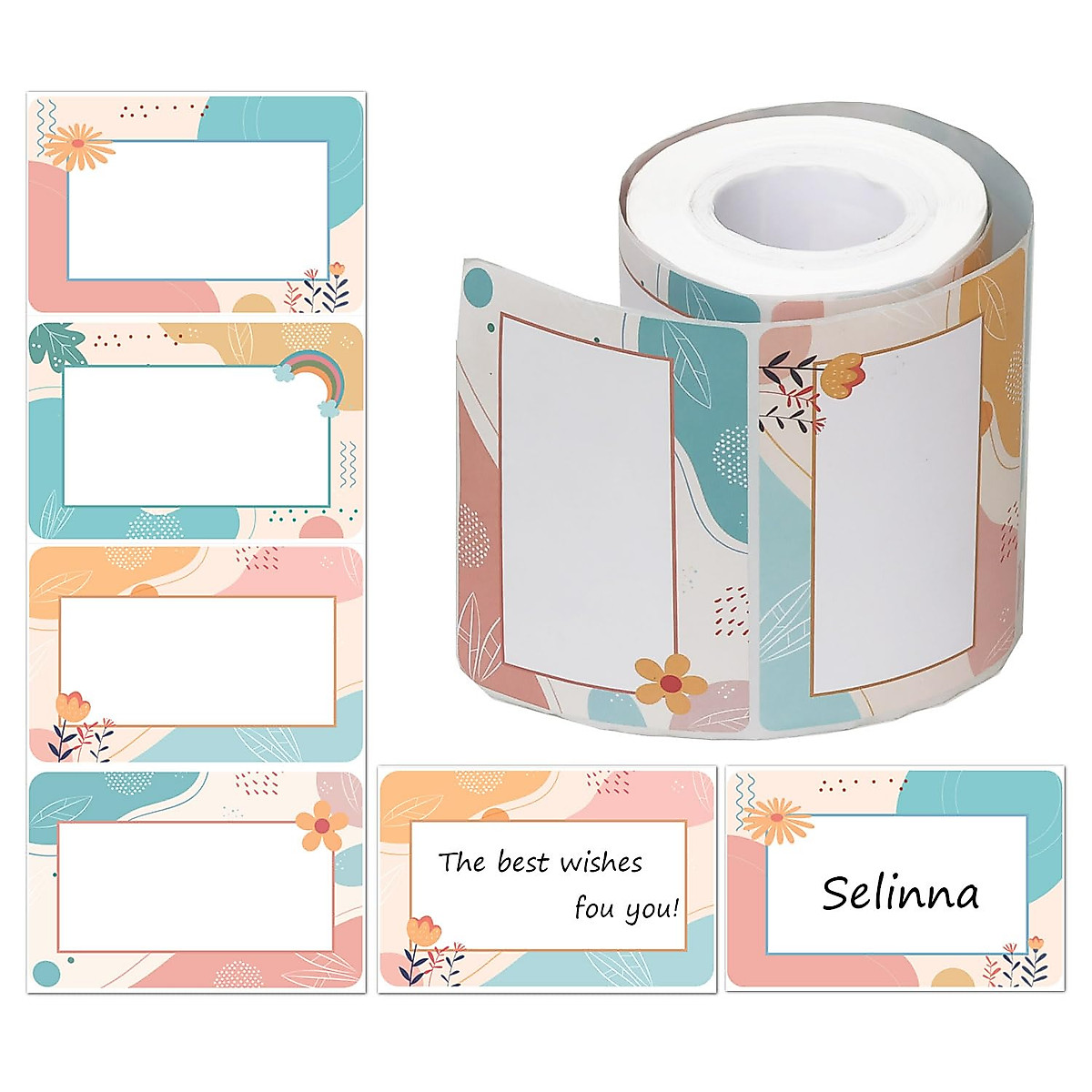 300 Colorful Name Tag Stickers for Kids and Office Use