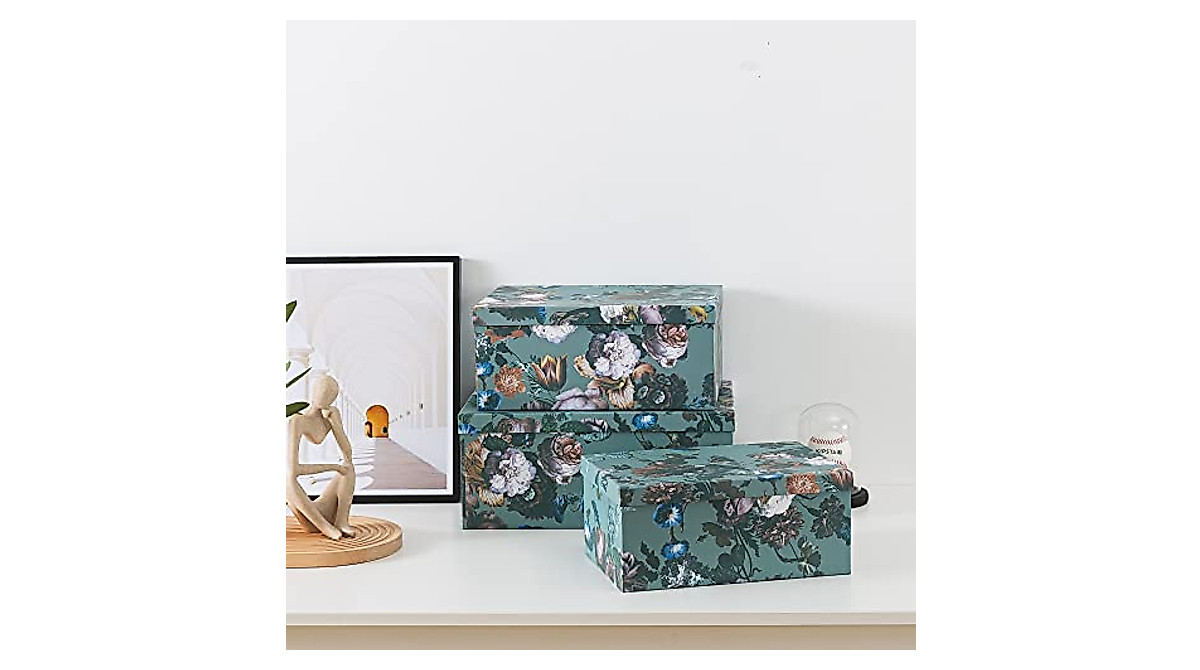 Elegance in Bloom Decorative Storage Box Set - 3 Pieces