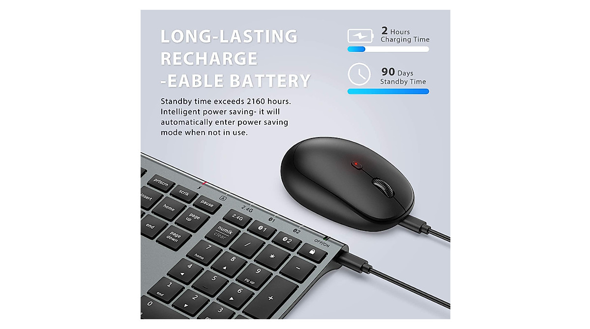 iClever DK03 Dual-Mode Wireless Keyboard & Mouse Combo