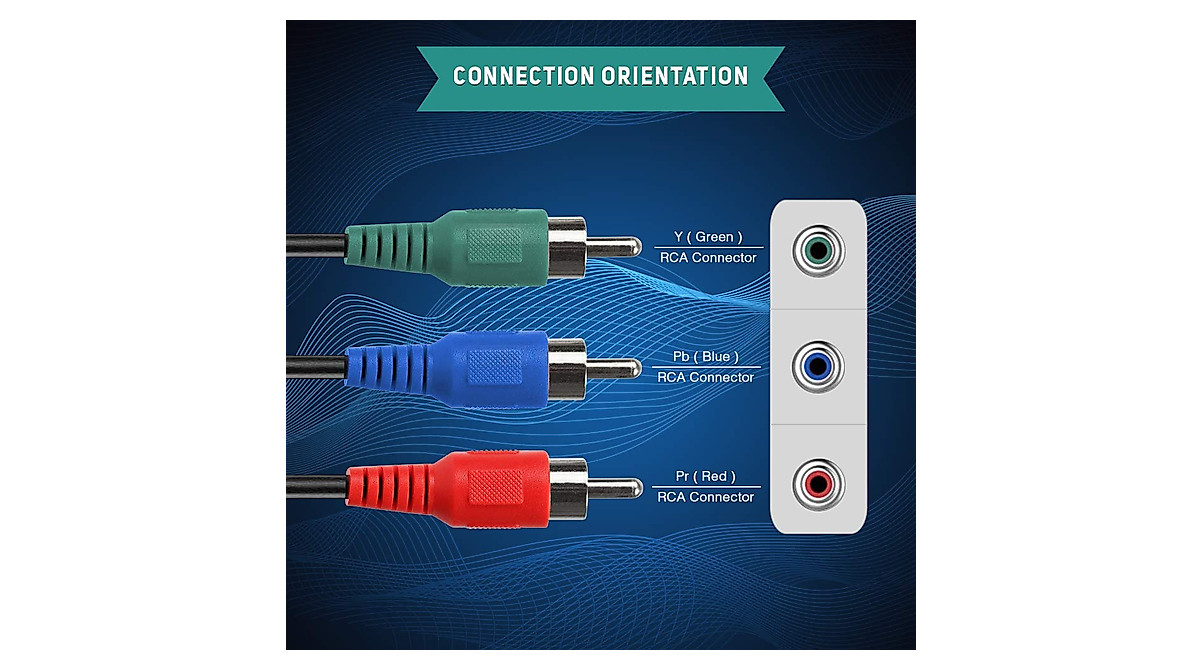 RocketBus RCA Component Cables for HD TV DVD VCR | FullHD 1080i