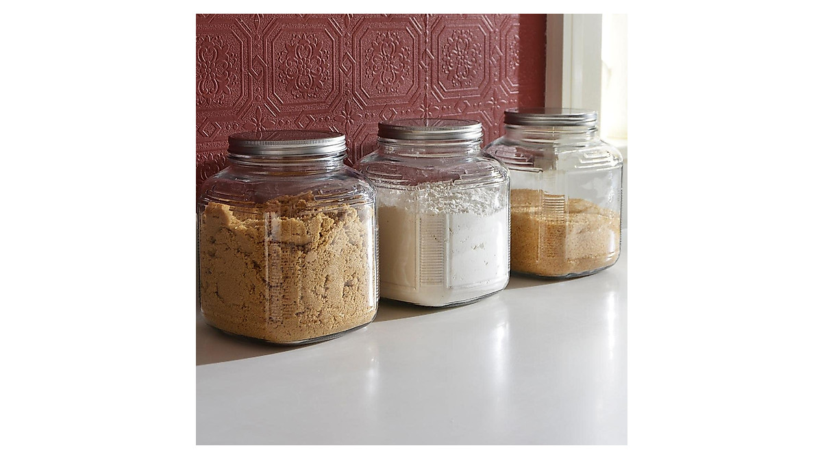 Anchor Hocking 32-Ounce Glass Cracker Jar Set with Aluminum Lids