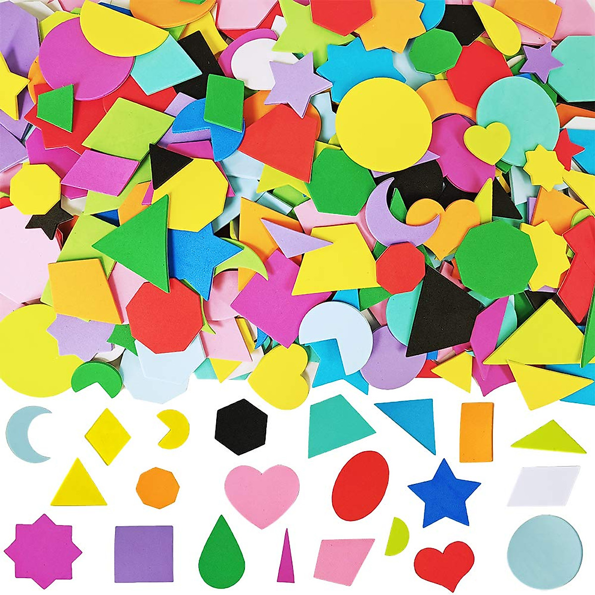 1035 Pcs Foam Geometry Shapes for Kids Classroom Arts & Crafts