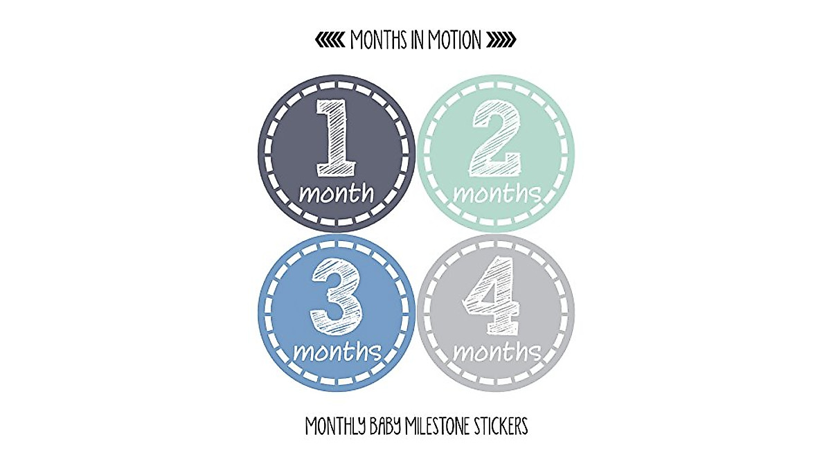 Months in Motion Baby Monthly Stickers for Milestones | Baby Boy Gift