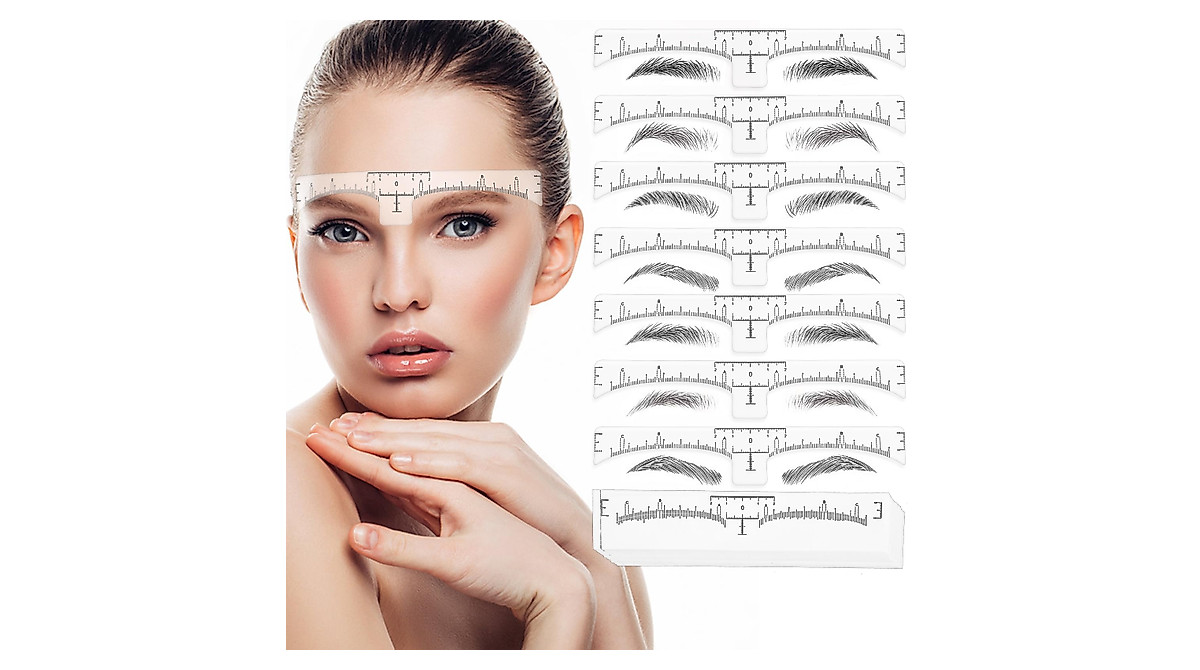 50 Pcs Eyebrow Ruler Stencils - Perfect Brow Mapping Tool