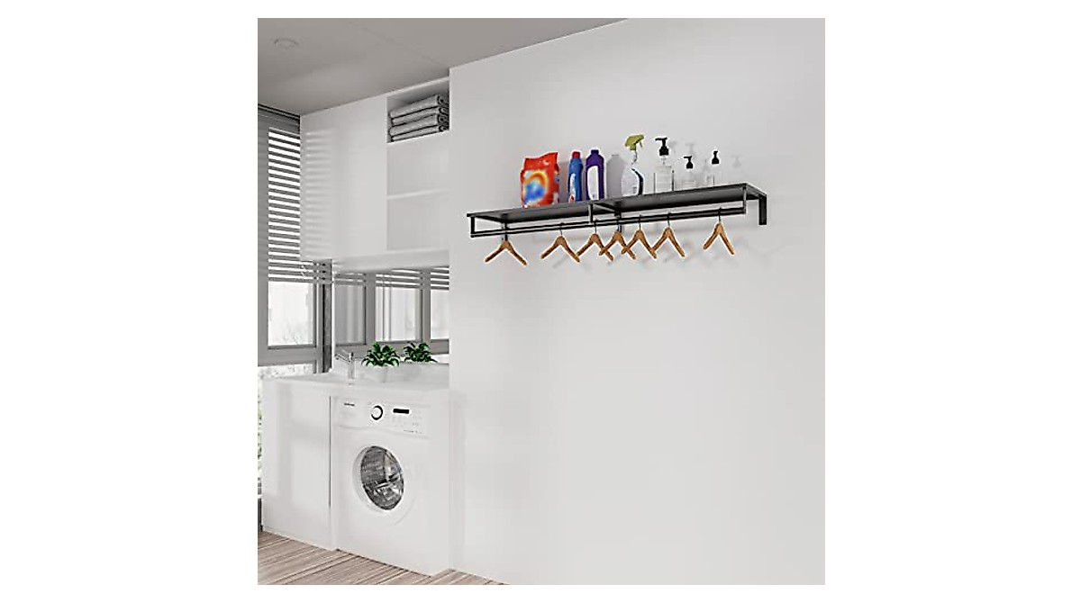 Audmore 46.5'' Wall Mounted Clothes Rack - Space Saving