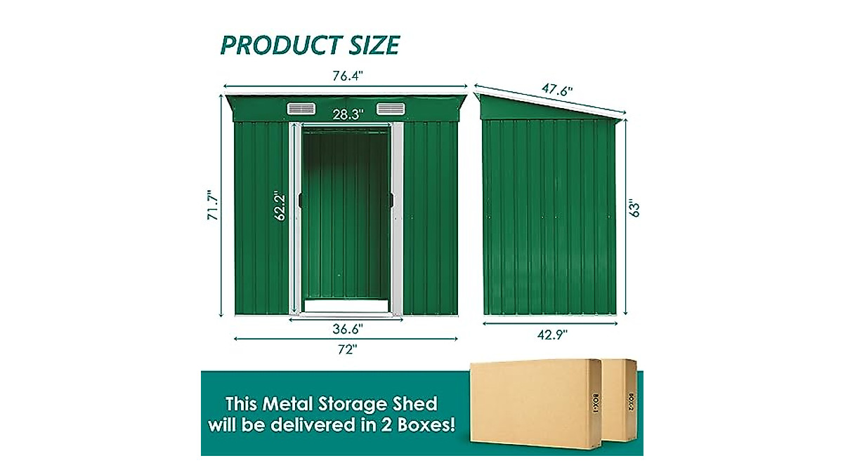 Clevich 6x3.5 FT Outdoor Storage Shed - Durable & Spacious
