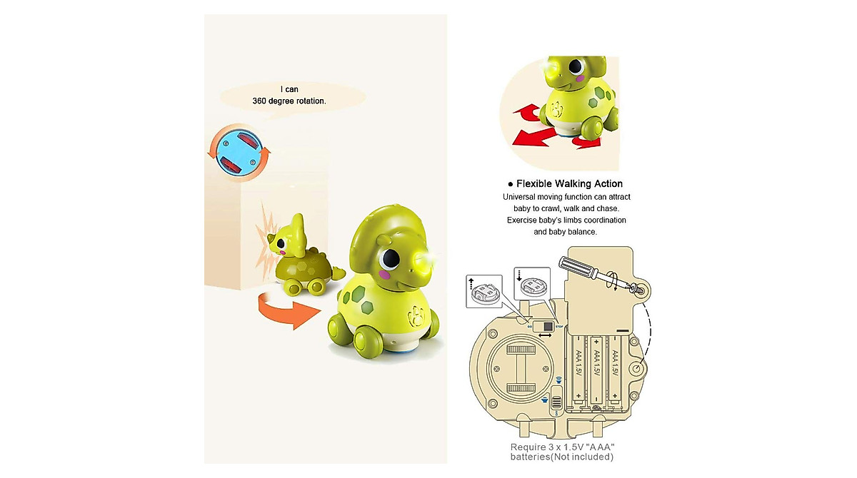 Woby Musical Dinosaur Car Toy for Toddlers - Fun & Educational