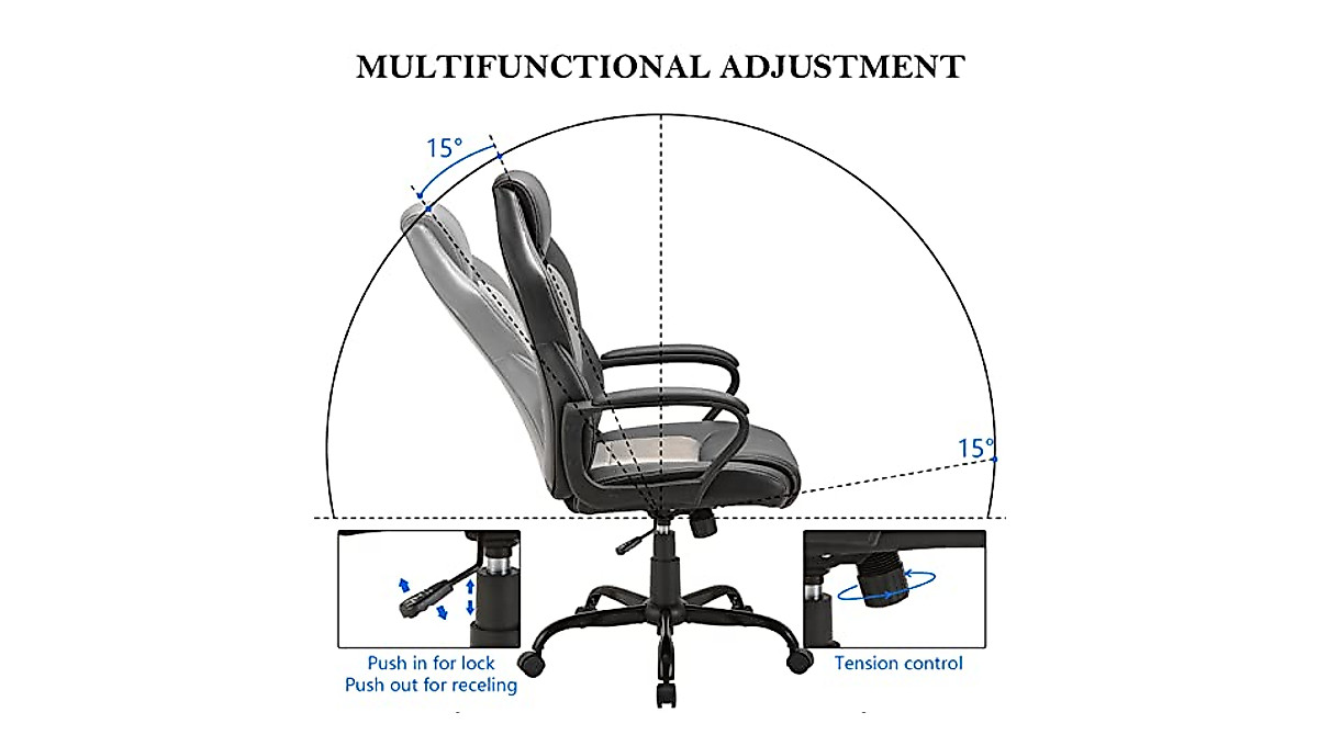Ergonomic Rocking Office Chair with Adjustable Height & Support