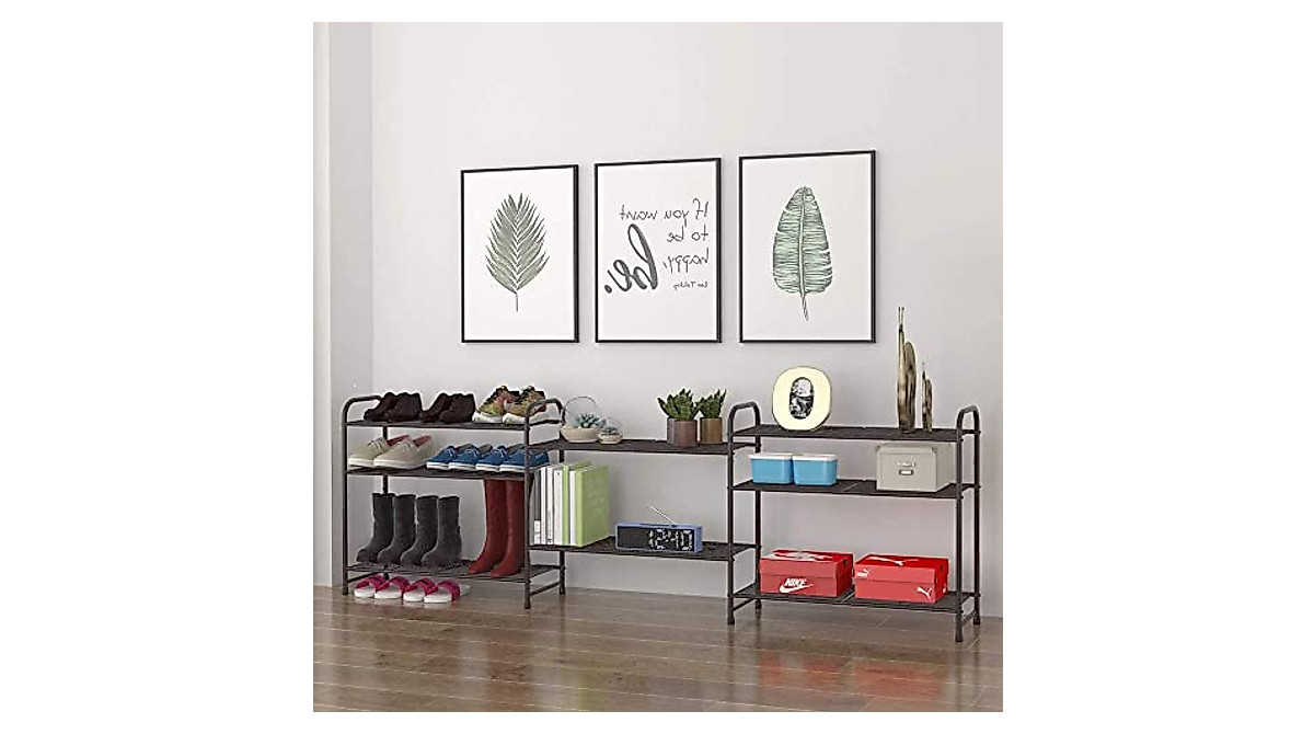 Simple Trending 4-Tier Stackable Shoe Rack - Expandable Design