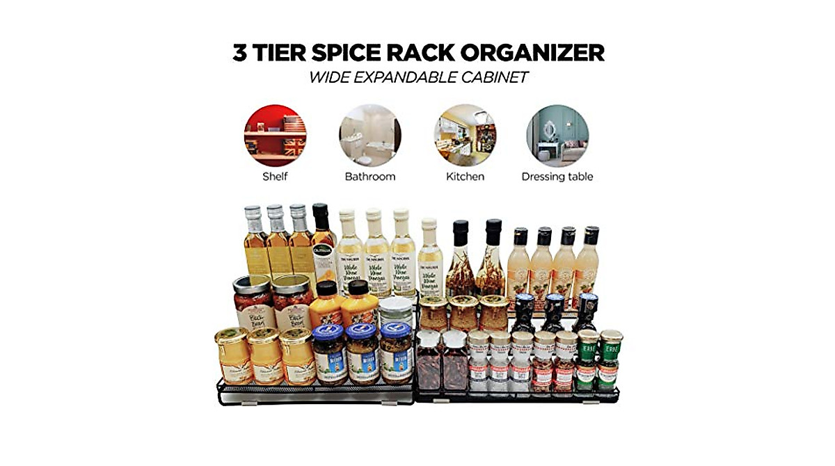 DOTORYDESIGN 3 Tier Spice Rack - Expandable Organizer