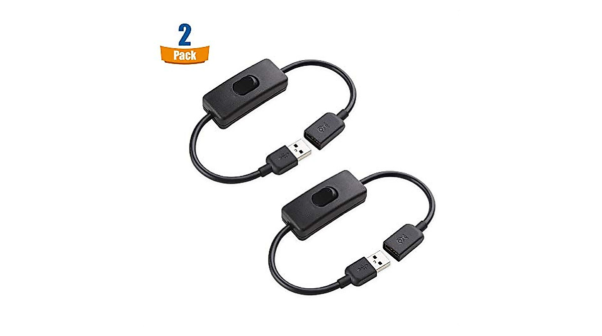 USB On Off Switch Cable 2 Pack - Control Data & Power