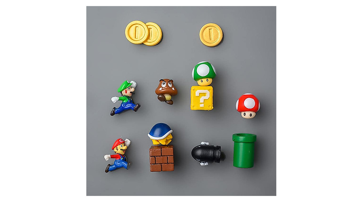 Super Mario Fridge Magnets Set - 20 Vibrant Character Magnets