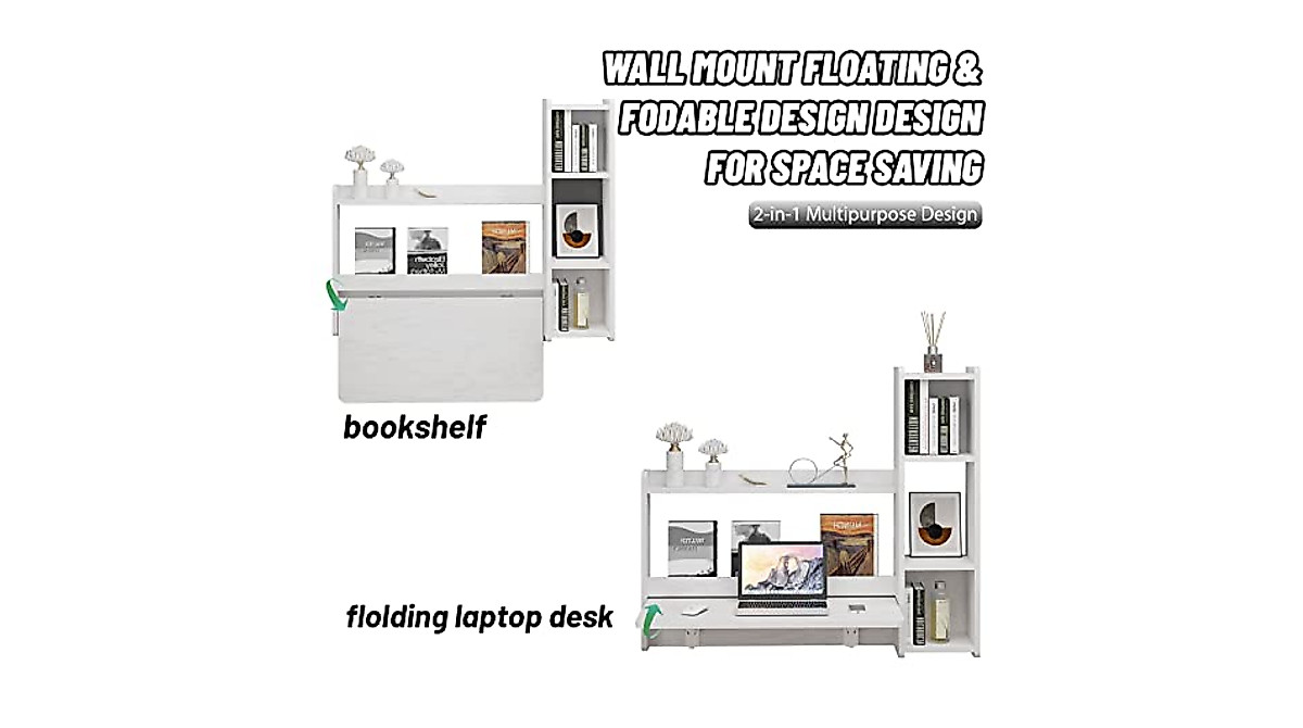 Pmnianhua Wall Mounted Floating Desk for Small Spaces