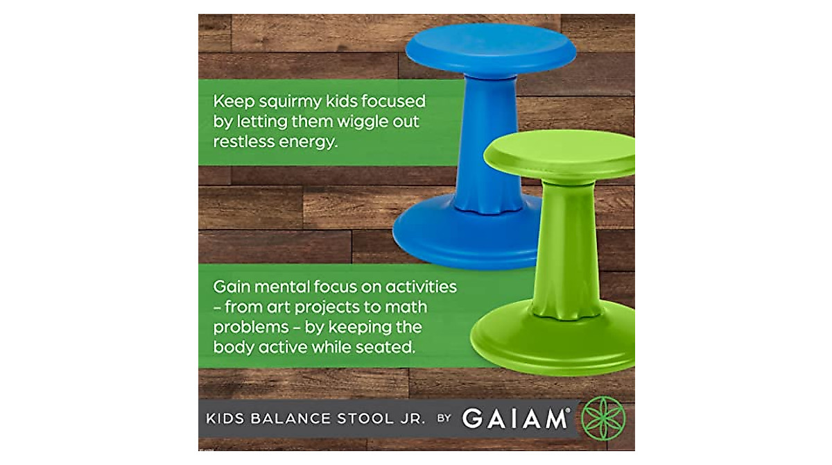 Gaiam Kids Wobble Stool Desk Chair for Active Learning & Focus