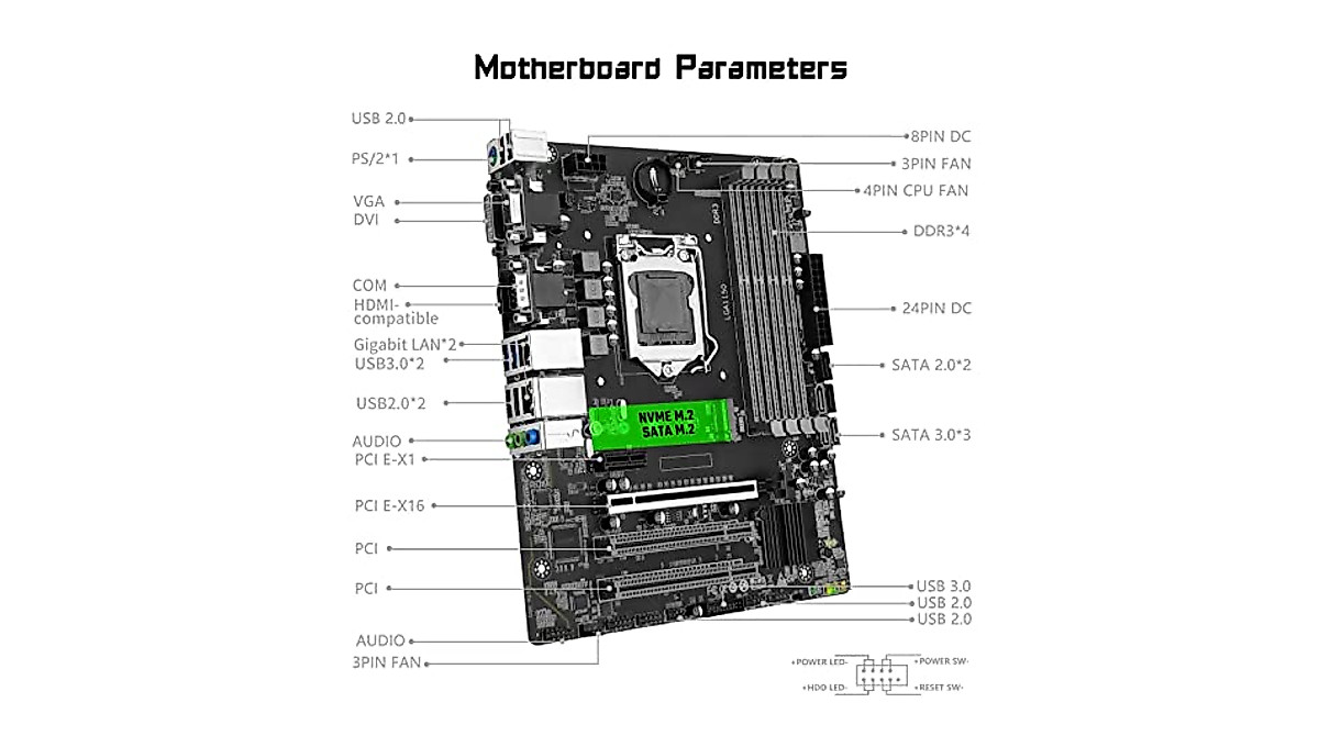 SHANGZHAOYUAN H97M PRO Motherboard LGA 1150 Motherboard (Micro ATX, 4 ...